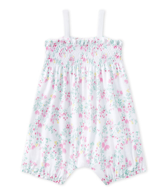 Baby girl's print romper ECUME white/ROSE pink/MULTICO