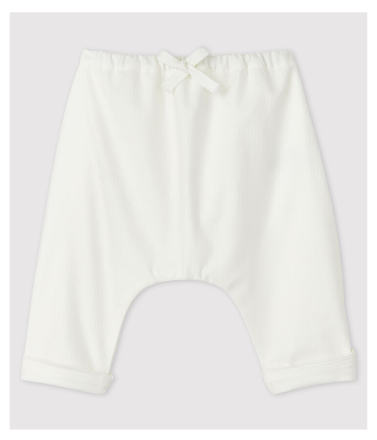 Babies' White Poplin Organic Cotton Trousers white
