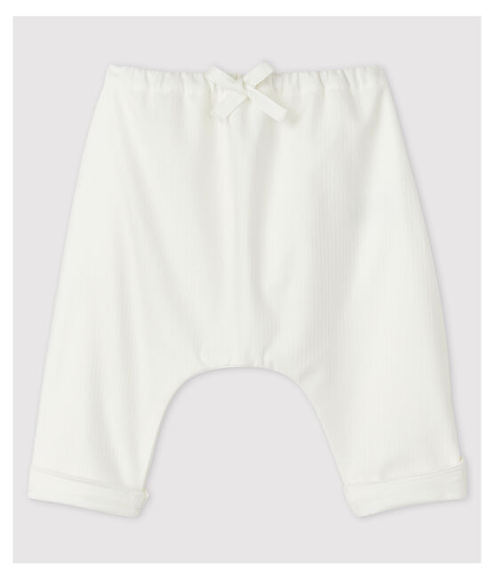 Babies' White Poplin Organic Cotton Trousers MARSHMALLOW white