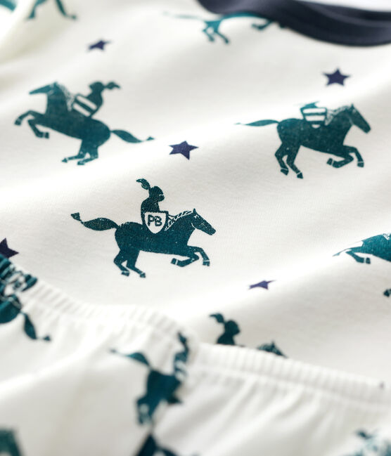 Boys' Knight Print Cotton Pyjamas MARSHMALLOW white/MULTICO white