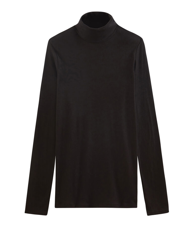 Women's light cotton polo neck black