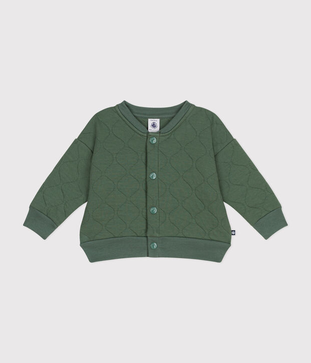 Babies' Quilted Tube Knit Baseball Jacket green