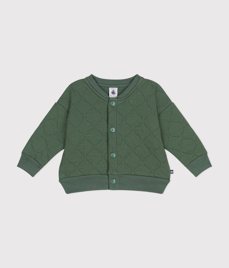 Babies' Quilted Tube Knit Baseball Jacket green