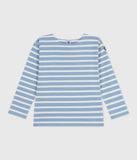 Children's cotton Breton top ADRIATIC blue/MILK