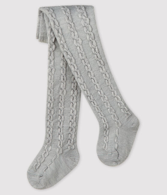 Baby girl's woollen tights BELUGA CHINE grey