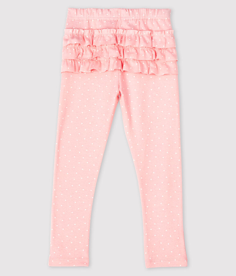 Baby girl's printed leggings pink/white