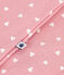 Babies' bodyjama in small heart print tube knit CHARME pink/MARSHMALLOW white