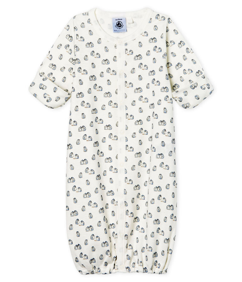 Babies' Ribbed Jumpsuit/Sleeping Bag white/blue/multicolor