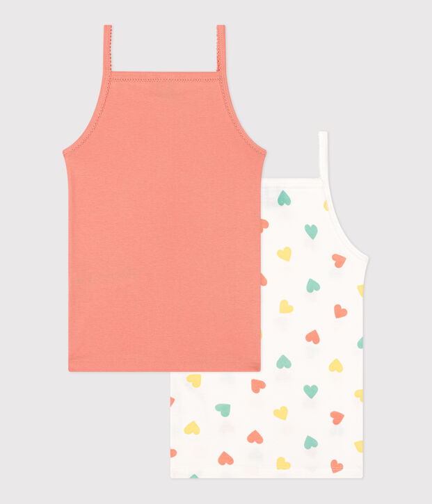 Children's heart print cotton tank tops - 2-pack multicolor