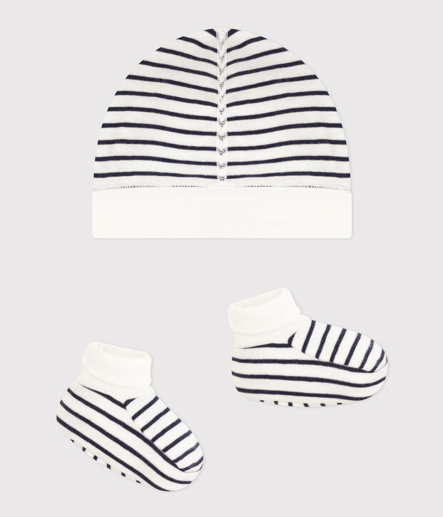 Babies' Breton Bonnet and Bootees Set multicolor