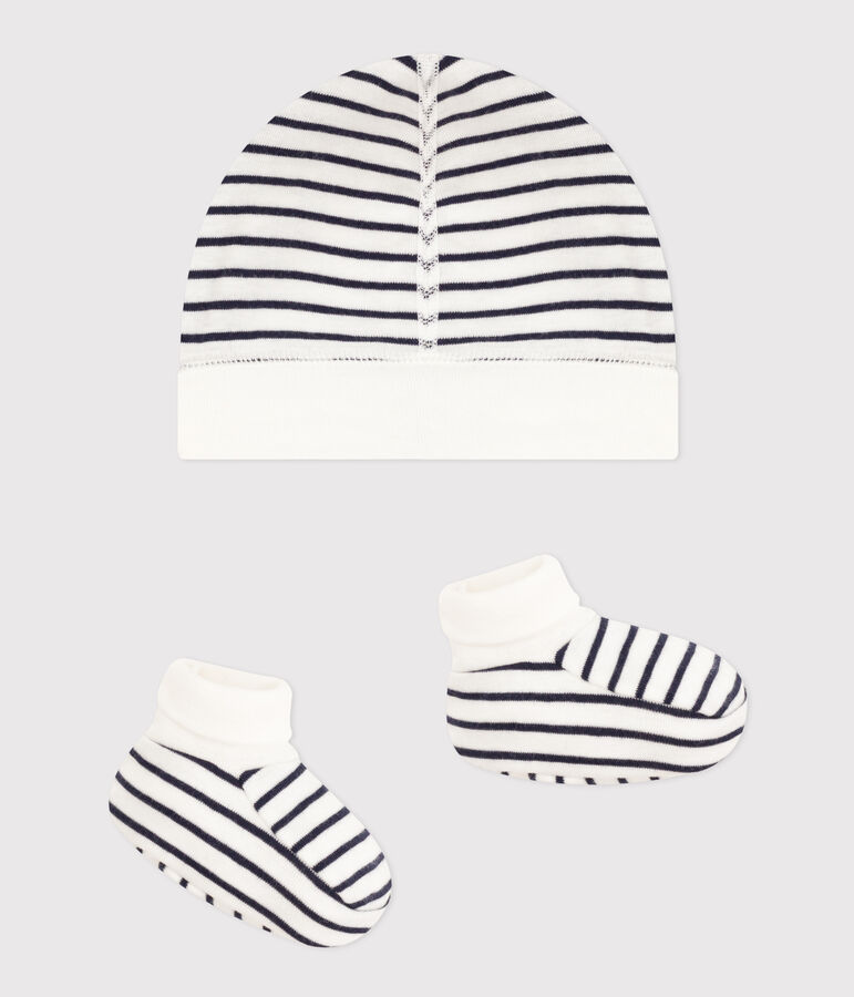 Babies' Breton Bonnet and Bootees Set multicolor