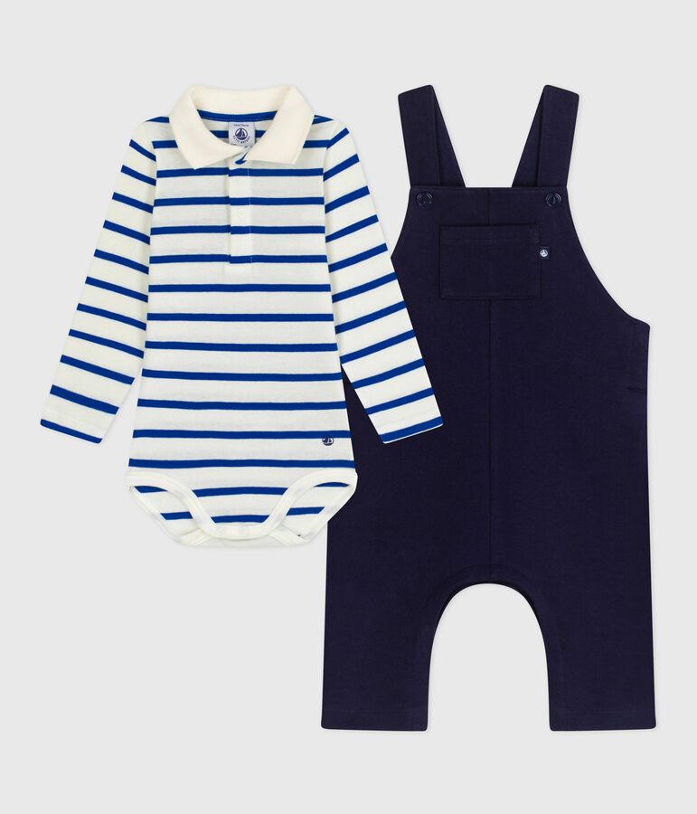 Babies' cotton gift set: dungarees and a body multicolor