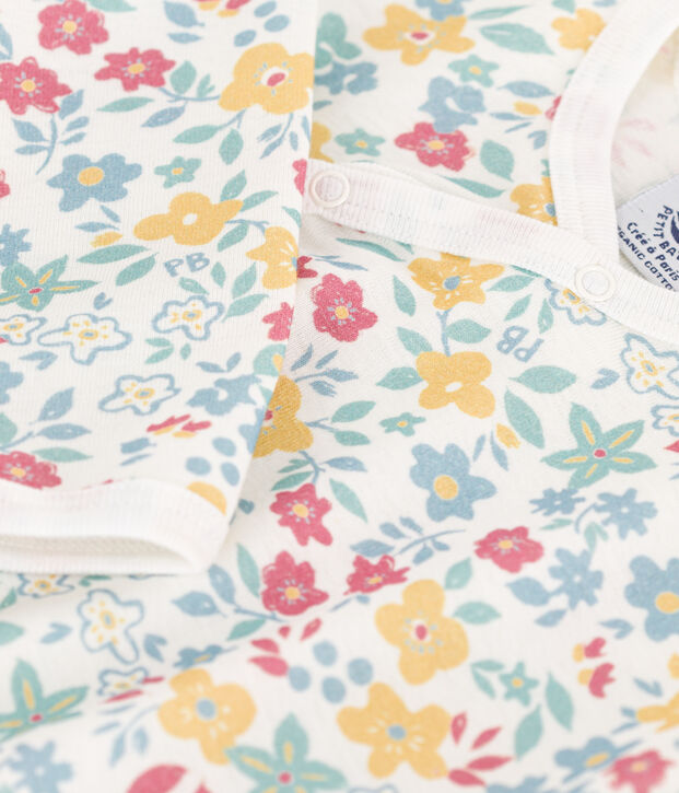 Floral Cotton Sleepsuit white/multicolor