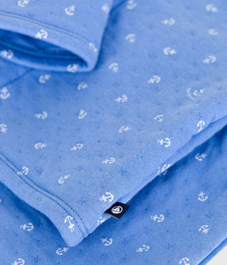 Babies' two-piece cotton outfit blue/white