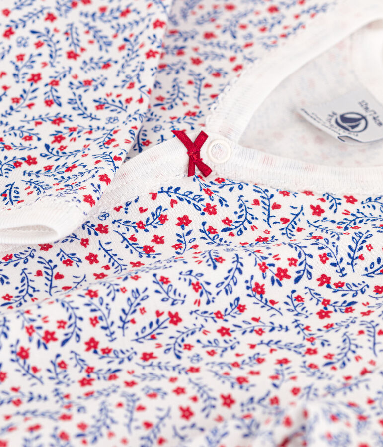 Floral Cotton Sleepsuit white/multicolor