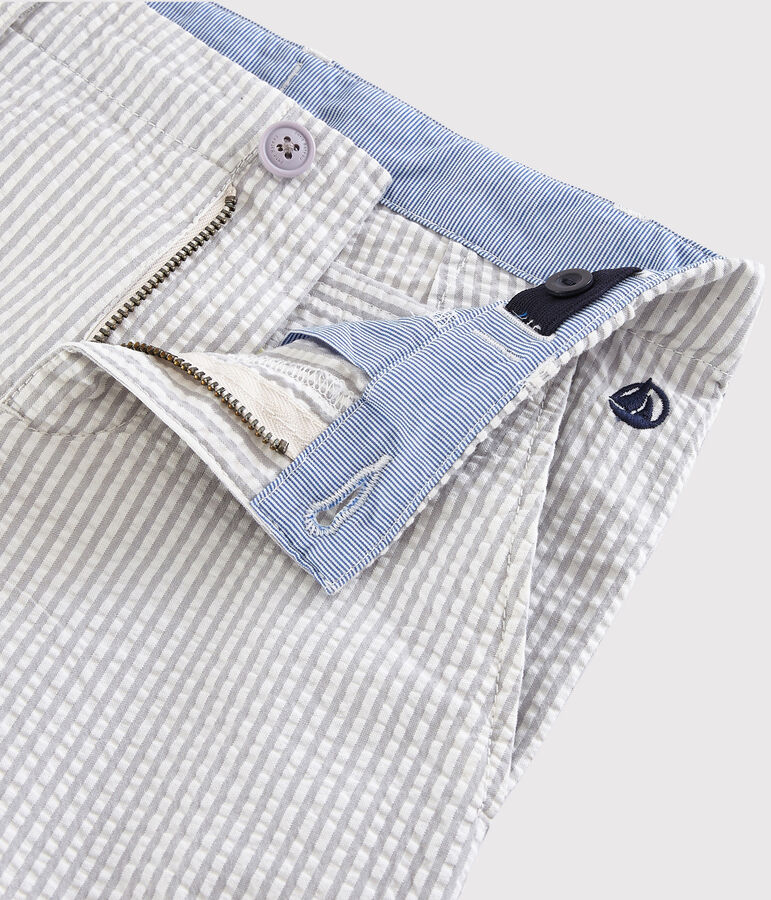 Boys' Seersucker Bermuda Shorts grey/white