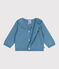 Babies' plain wool and cotton knit cardigan with a collar ADRIATIC