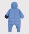 Babies' plain polyester snowsuit blue