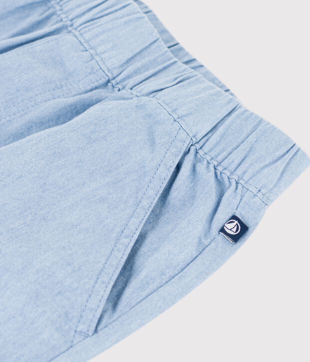 Children's Bermuda shorts in plain cotton blue