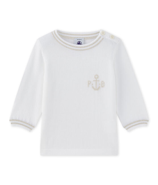 Baby boy's knit sweater MARSHMALLOW white