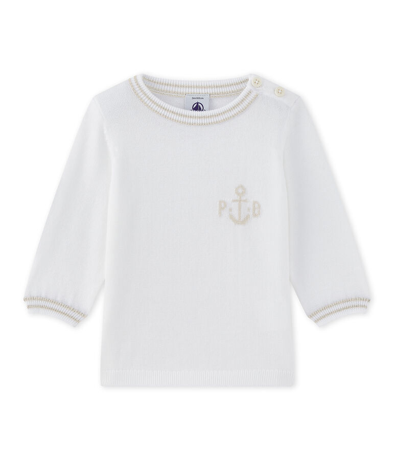 Baby boy's knit sweater MARSHMALLOW white