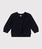 Babies' Knitted Cotton Cardigan SMOKING blue