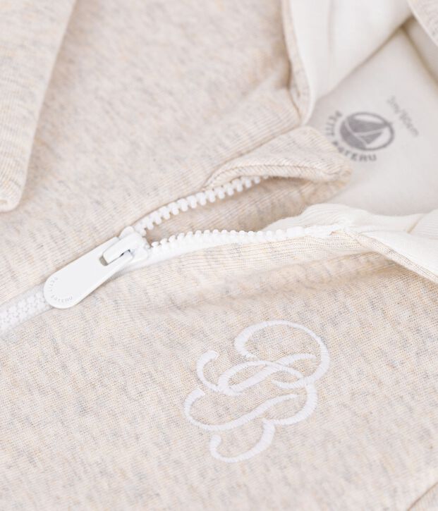 Babies' plain padded jumpsuit with a hood and feet MONTELIMAR CHINE