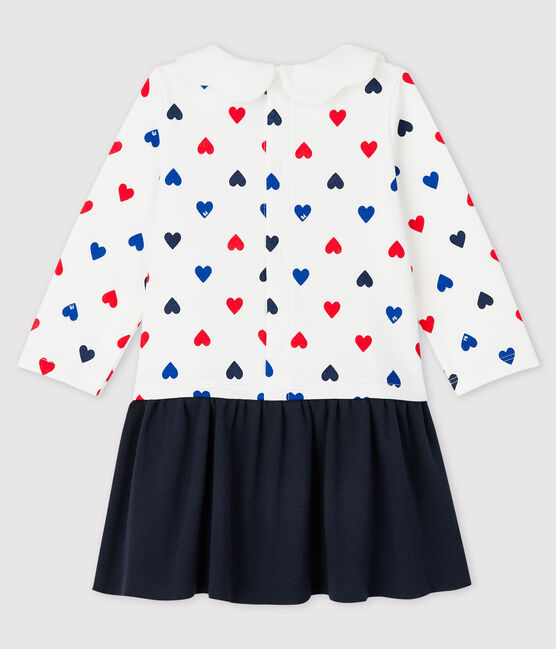 Baby Girls' Long-Sleeved Dress MARSHMALLOW white/MULTICO white