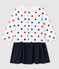 Baby Girls' Long-Sleeved Dress MARSHMALLOW white/MULTICO white
