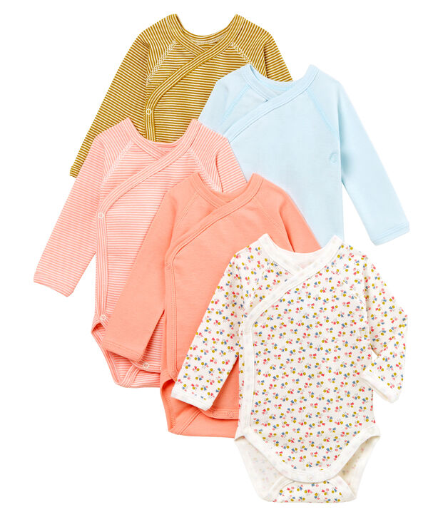 Baby Girls' Newborn Bodysuit - Set of 5 multicolor