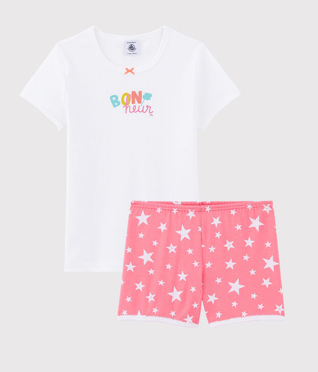 Girls' Bonheur Cotton Short Pyjamas white/multicolor