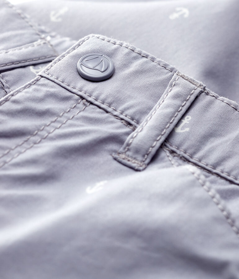 Baby Boys' Embroidered Twill Trousers CONCRETE grey