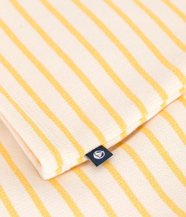 Babies' two-piece set in brushed fleece Ecru/yellow