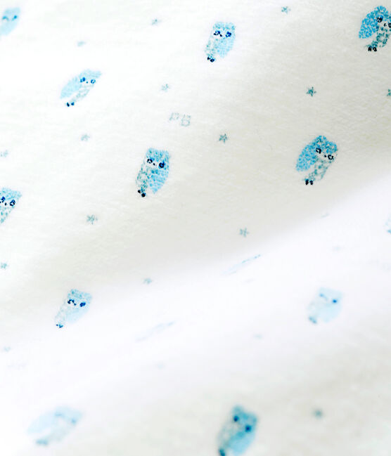 Baby boy's print velour sleeping bag MARSHMALLOW white/MULTICO white