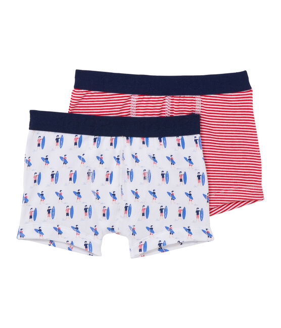 Pack of 2 boy's boxers . white