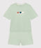 Women's Plain Cotton Pyjama Shorts and T-shirt. HERBIER green