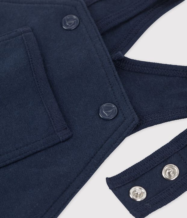 Babies' Organic Long Thick Jersey Dungarees SMOKING