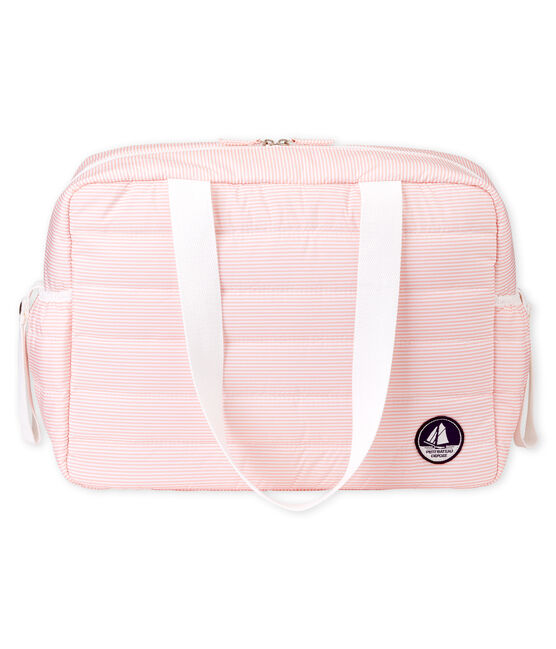 Changing bag made of quilted polyester. ROSAKO pink/MARSHMALLOW white