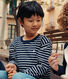 Boys' long-sleeved tube knit T-shirt