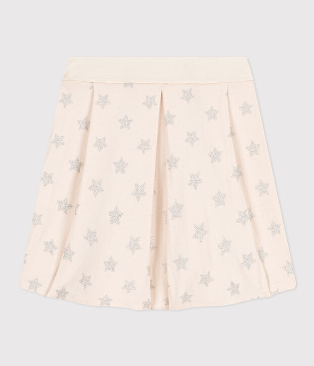Girls' rib knit print skirt Ecru/grey