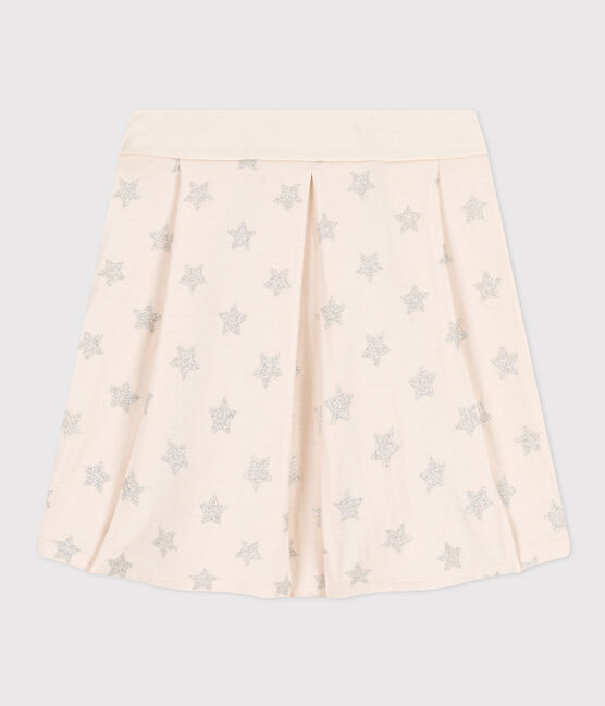 Girls' rib knit print skirt AVALANCHE beige/ARGENT