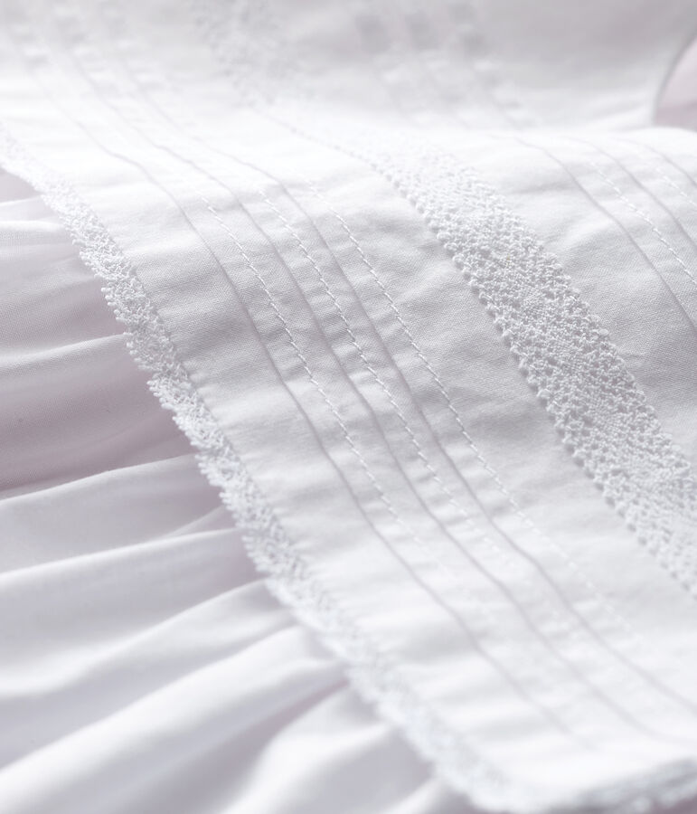 Baby Girls' Sleeveless Poplin Formal Dress ECUME white