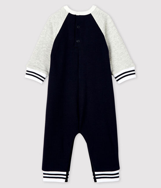 Baby boy's long playsuit SMOKING blue/BELUGA grey