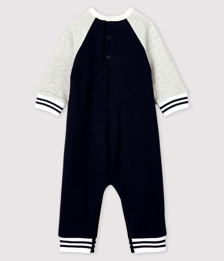 Baby boy's long playsuit SMOKING blue/BELUGA grey