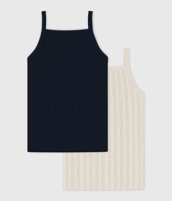 Pack of children's plain openwork tank tops variante 1