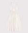 Children's long strappy dress in plain cotton ECUME white