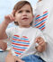 Babies' short-sleeved plain cotton T-shirt MARSHMALLOW white/MULTICO white