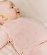 Babies' wool and cotton openwork knit wrapover top