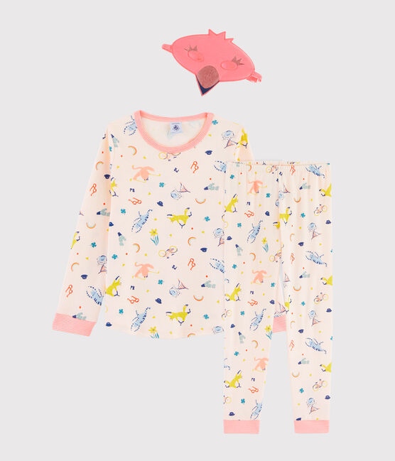 Girls' Pink Flamingo Disguise Ribbed Pyjamas FLEUR pink/MULTICO white