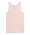 Little girl's vest top in wool and cotton JOLI pink